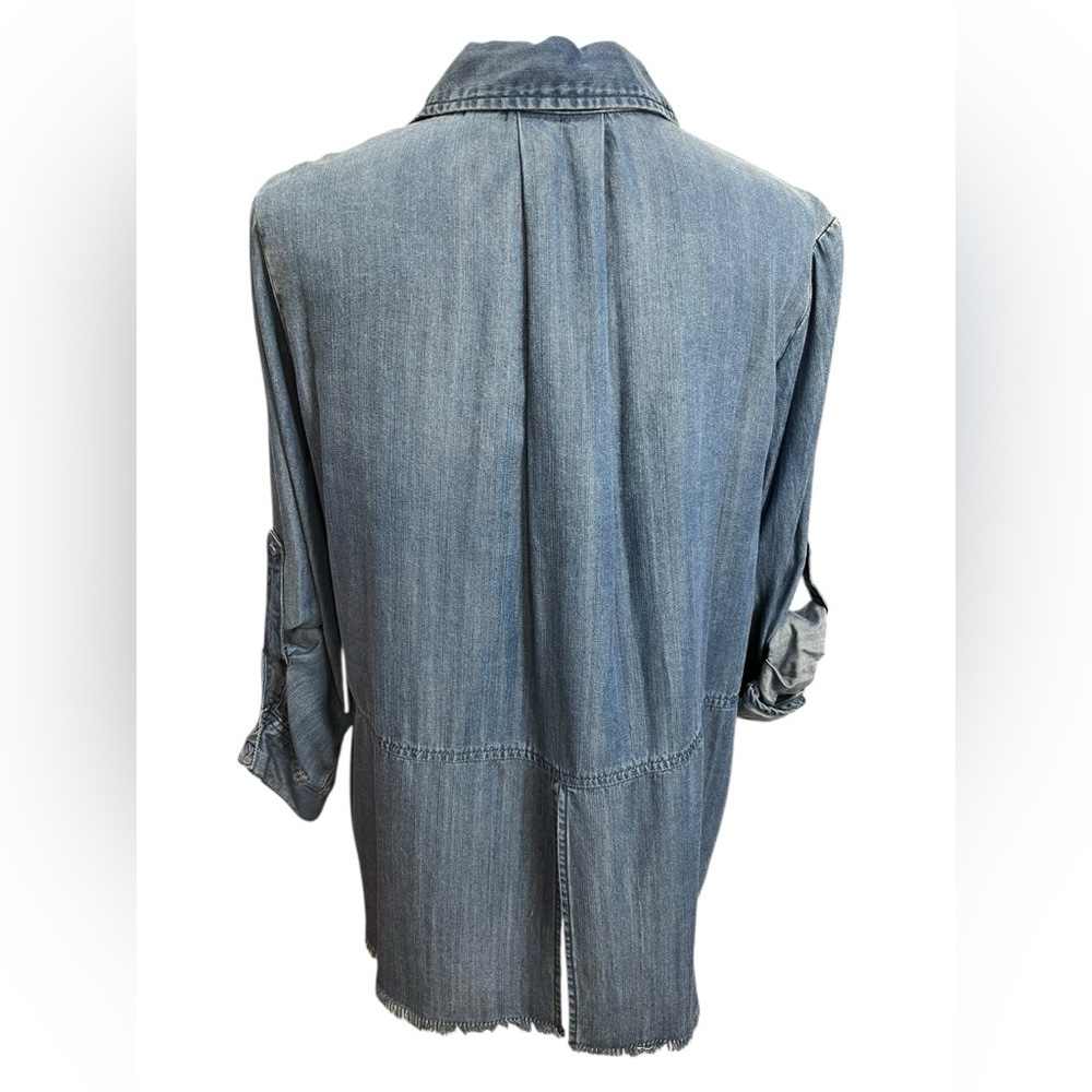 Cafe Marrakesh 100% Tencel Lyocell Chambray Button Down Shirt Medium NWT Blue - Picture 6 of 11